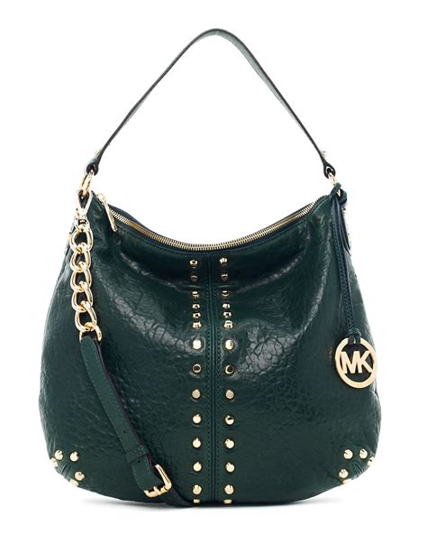 michael kors green bag with chain handles|Michael Kors chain shoulder bag.